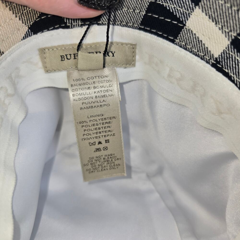 Burberry Nova Check Bucket Hat Leather Strap Brim NWT Size M - Picture 6 of 9